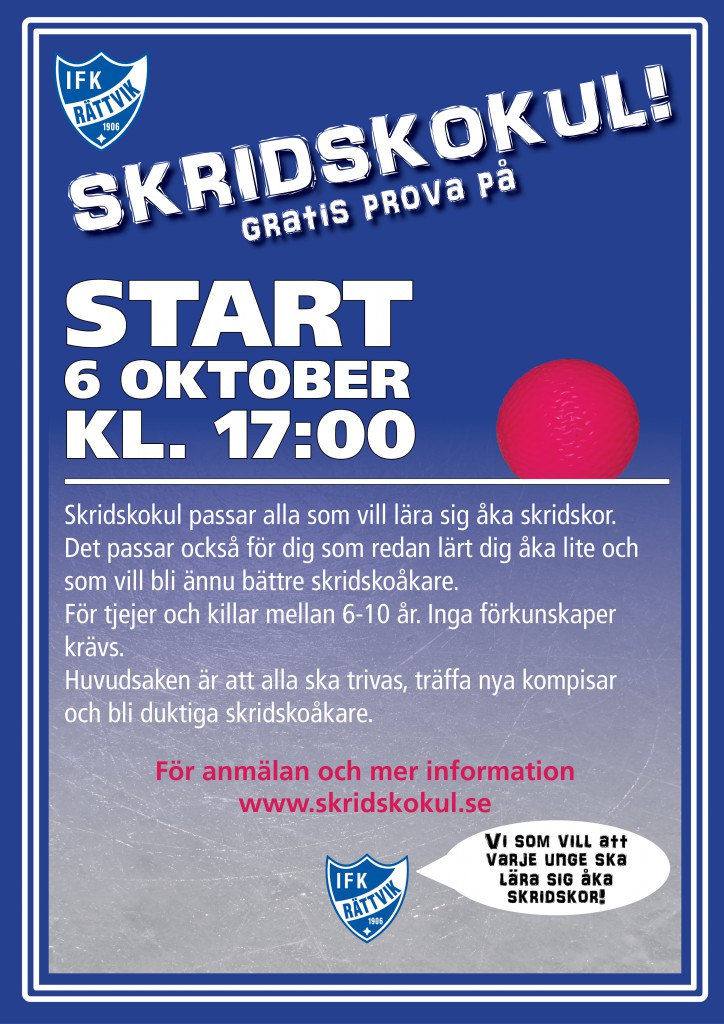 Skridskokul start 6 oktober